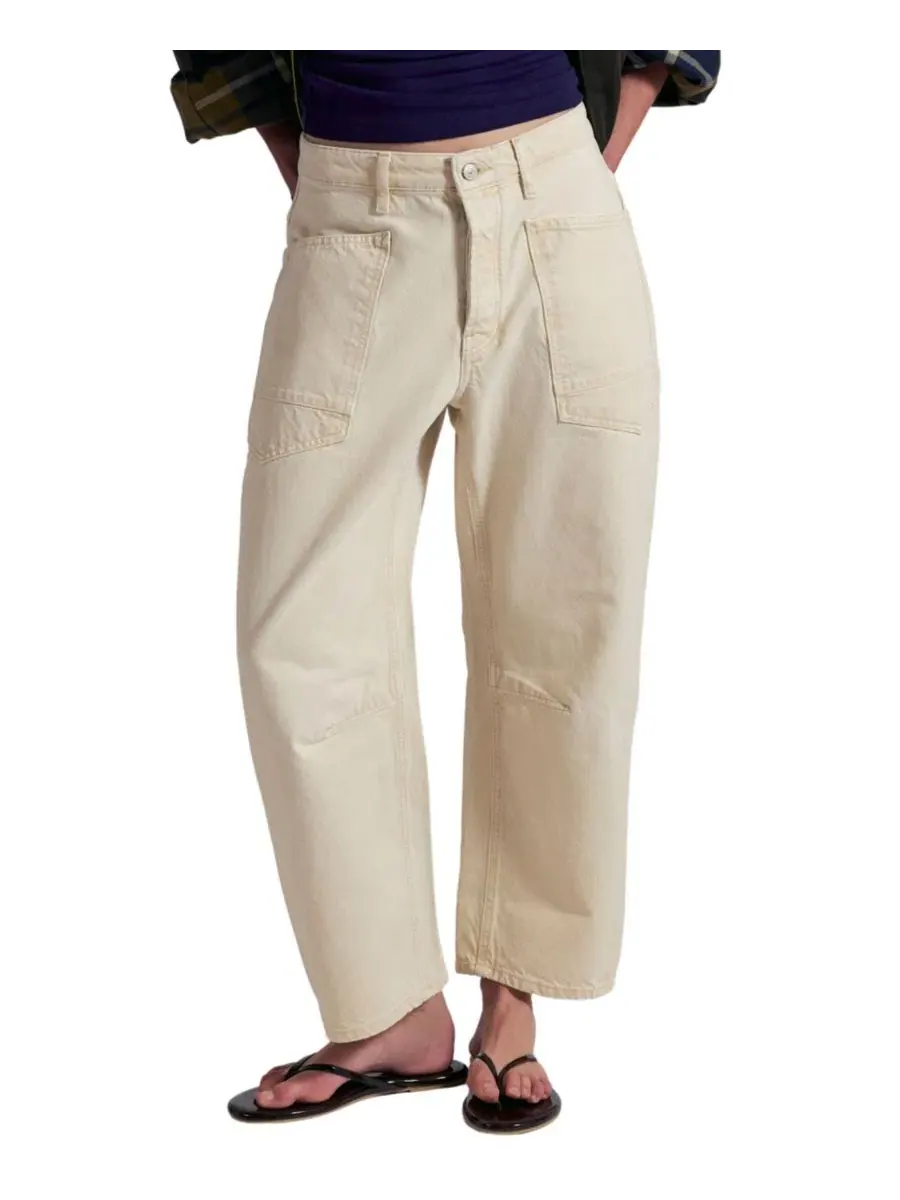 Джинсы boyfriend с низкой посадкой и barrel-кроем, модель Minimalist Moxie Free People, Dusty Roads
