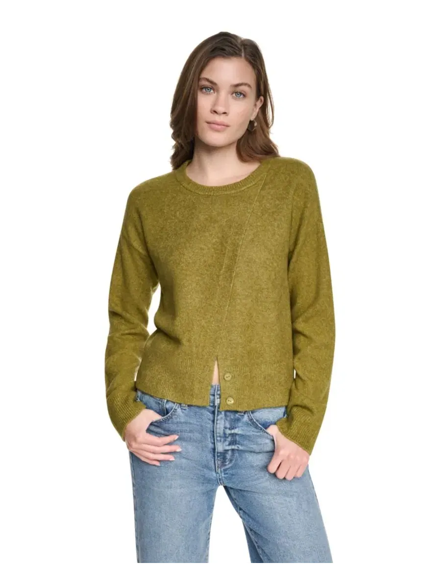 Кардиган с асимметричной застежкой и длинным рукавом DKNY Jeans, Crocodile — изображение 1 из 5