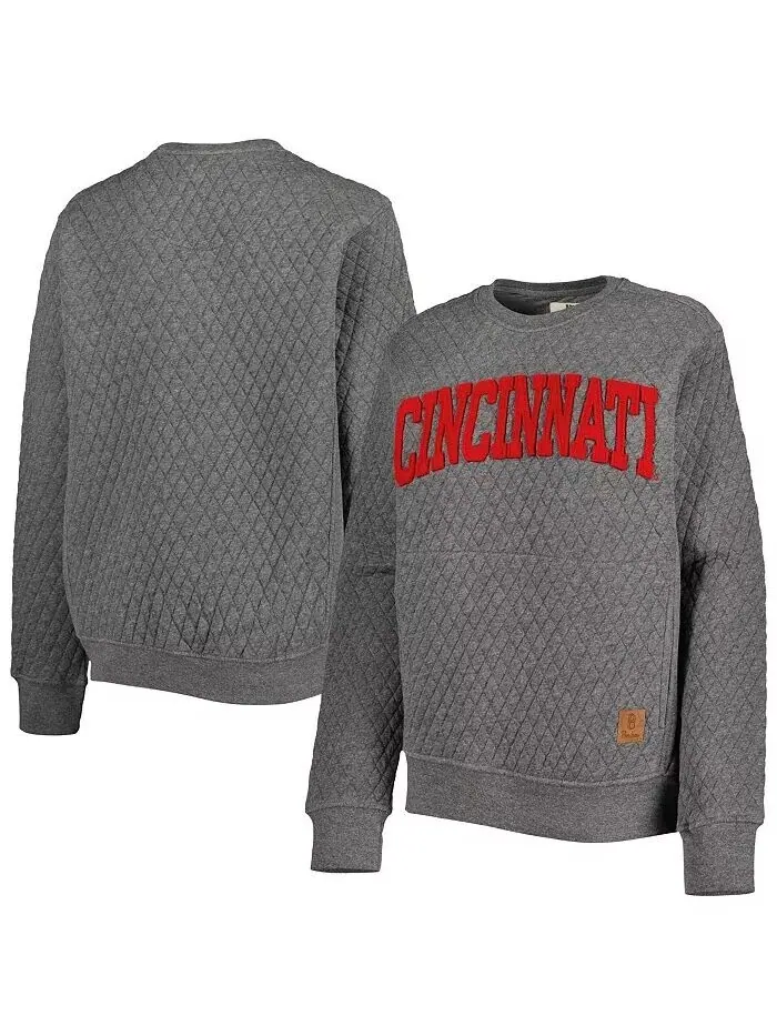 Женский стеганый пуловер с принтом Heather Charcoal Cincinnati Bearcats Moose Pressbox — изображение 1 из 4