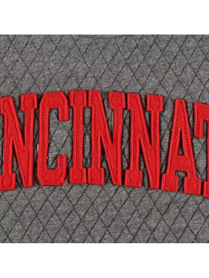 Женский стеганый пуловер с принтом Heather Charcoal Cincinnati Bearcats Moose Pressbox — изображение 4 из 4
