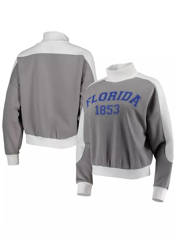 Женский серый свитшот Florida Gators Make it a Mock Sporty Pullover Gameday Couture — изображение 1 из 2