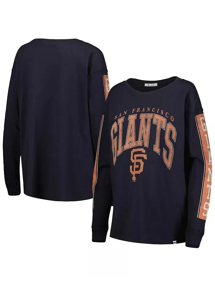 Женская черная футболка с длинным рукавом San Francisco Giants '47 Brand