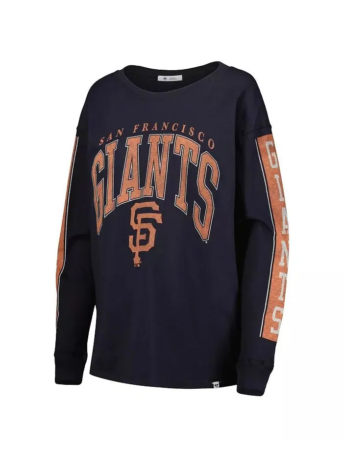 Женская черная футболка с длинным рукавом San Francisco Giants '47 Brand — изображение 2 из 2