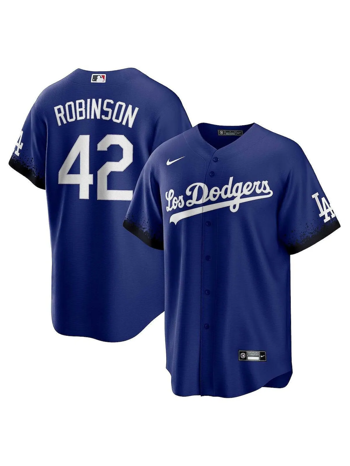 Мужская футболка Jackie Robinson Royal Los Angeles Dodgers City Connect Replica Player Nike — изображение 1 из 3, королевский