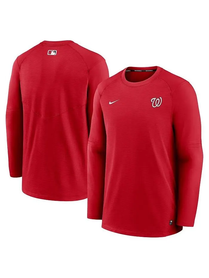 Мужская красная футболка с длинным рукавом и логотипом Washington Nationals Authentic Collection — изображение 1 из 3