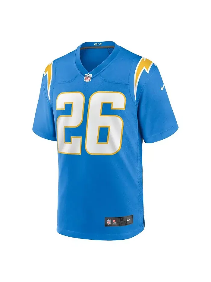Мужская игровая футболка Los Angeles Chargers Asante Samuel Jr. в пудрово-голубом цвете Nike — изображение 2 из 3