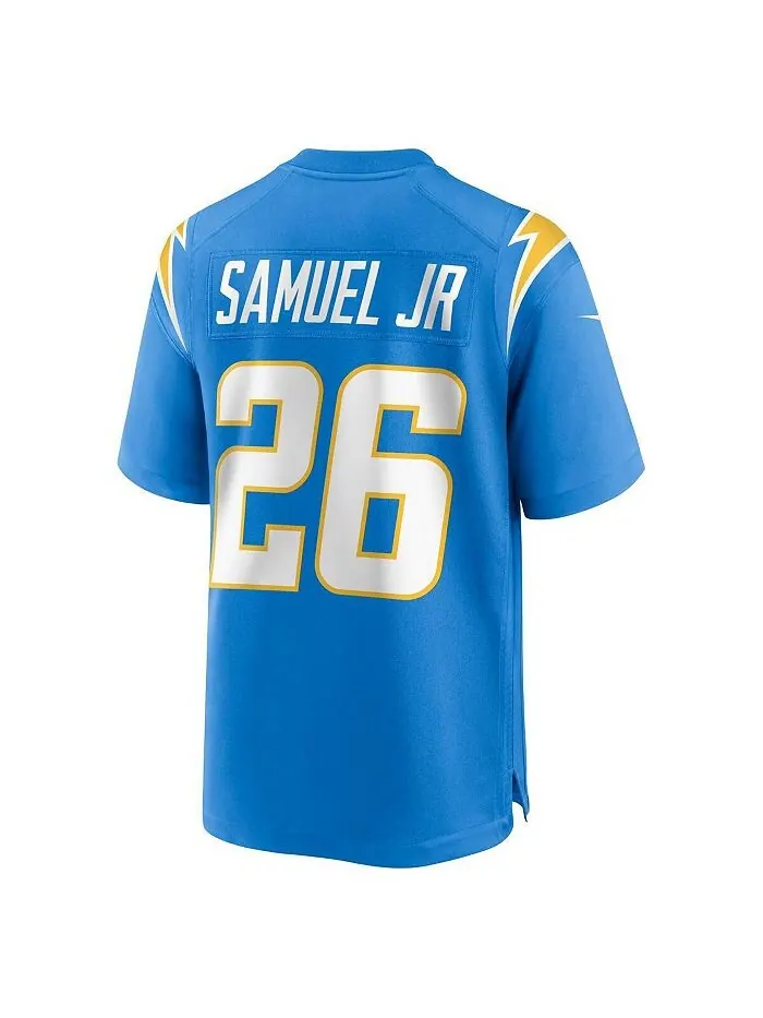 Мужская футболка Asante Samuel Jr. Powder Blue Los Angeles Chargers Game Player Nike — изображение 3 из 3, синий