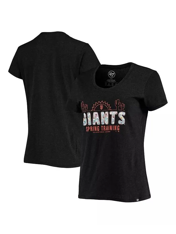 Черная женская футболка San Francisco Giants Spring Training с цветочным принтом Club Club '47 Brand