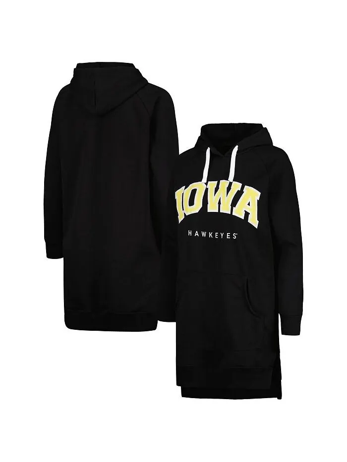 Черное женское платье-свитшот с капюшоном Iowa Hawkeyes Take a Knee реглан Gameday Couture — изображение 1 из 3, черный