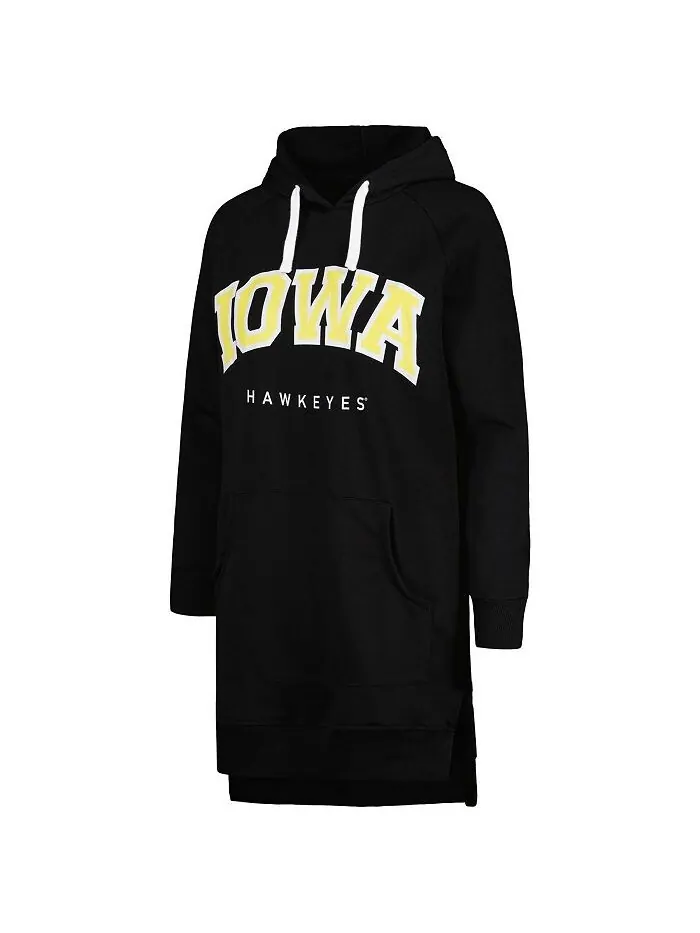 Черное женское платье-свитшот с капюшоном Iowa Hawkeyes Take a Knee реглан Gameday Couture — изображение 3 из 3, черный