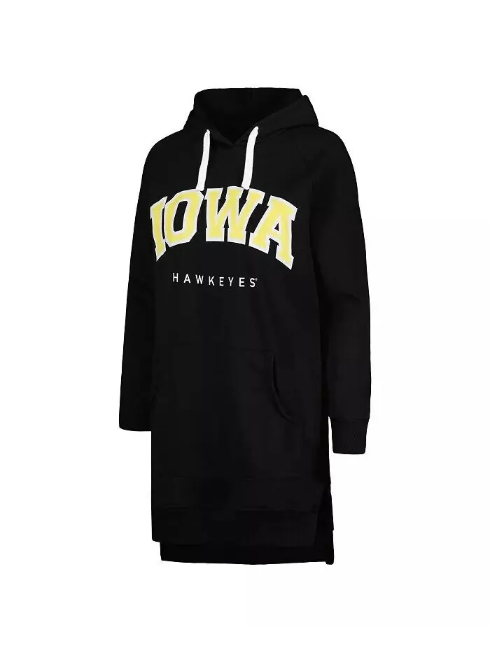 Черное женское платье-свитшот с капюшоном Iowa Hawkeyes Take a Knee реглан Gameday Couture — изображение 3 из 3