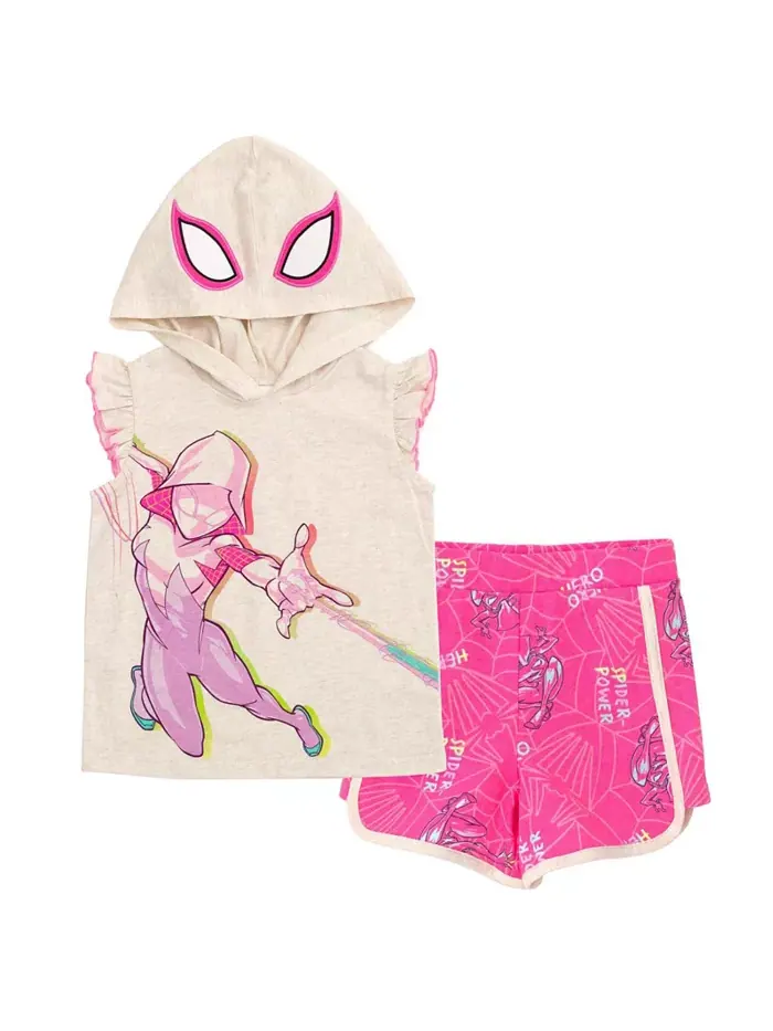 Набор для косплея SPIDERMAN Little Girls Spider-Man Spider-Gwen Ghost Spider: худи-майка с — без цвета