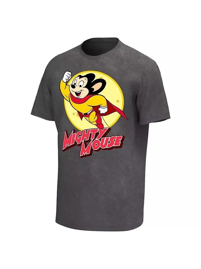 Мужская черная футболка с рисунком Mighty Mouse Philcos — изображение 2 из 3