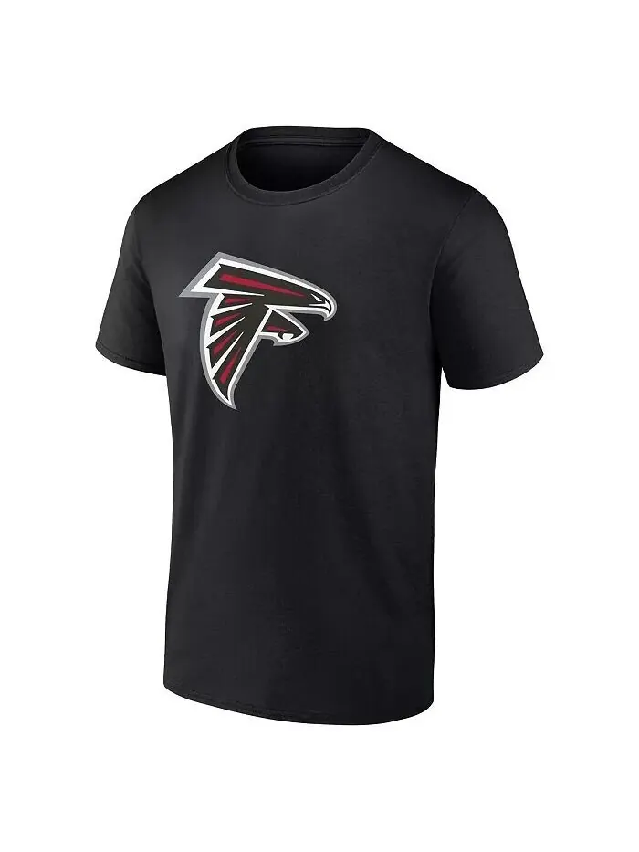 Мужская черная футболка Bijan Robinson Atlanta Falcons Icon с именем и номером Fanatics — изображение 2 из 2
