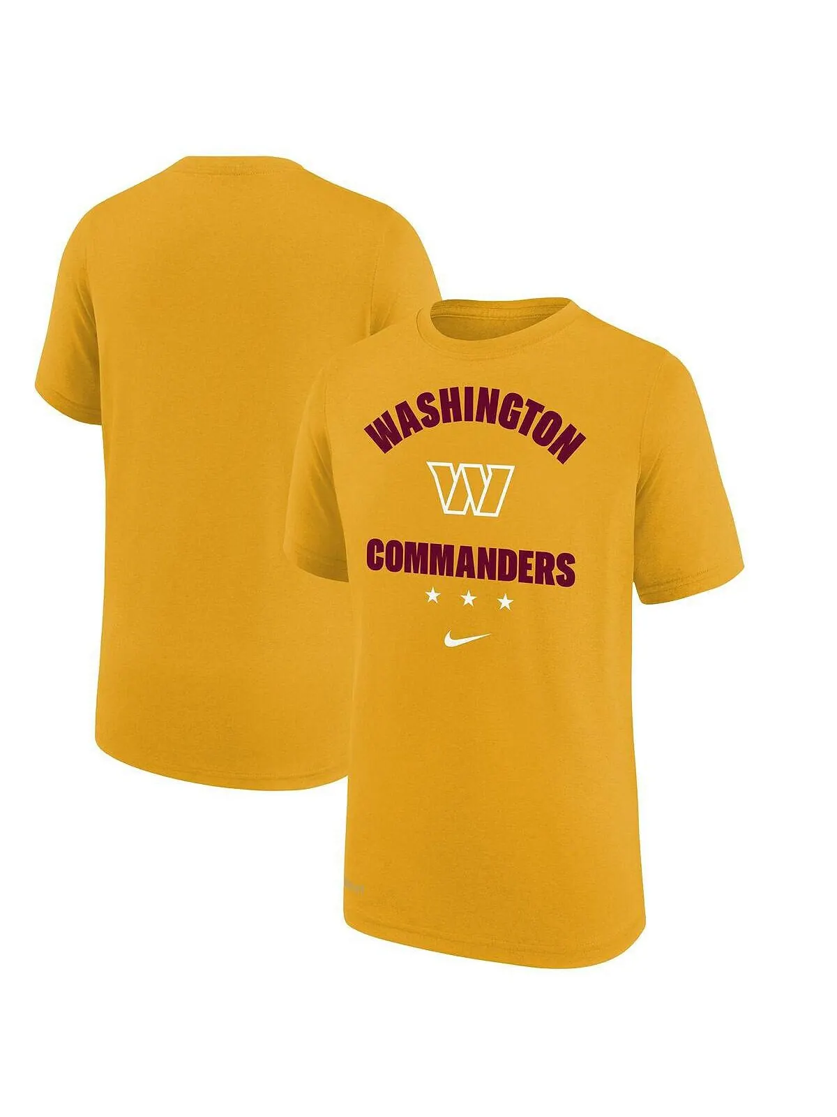 Золотая футболка Big Boys Washington Commanders Team Athletic Performance Nike — изображение 1 из 1, золото