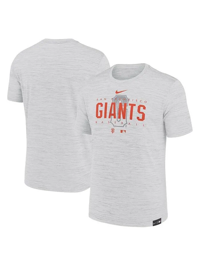 Мужская серая футболка San Francisco Giants City Connect Velocity Practice Performance Nike
