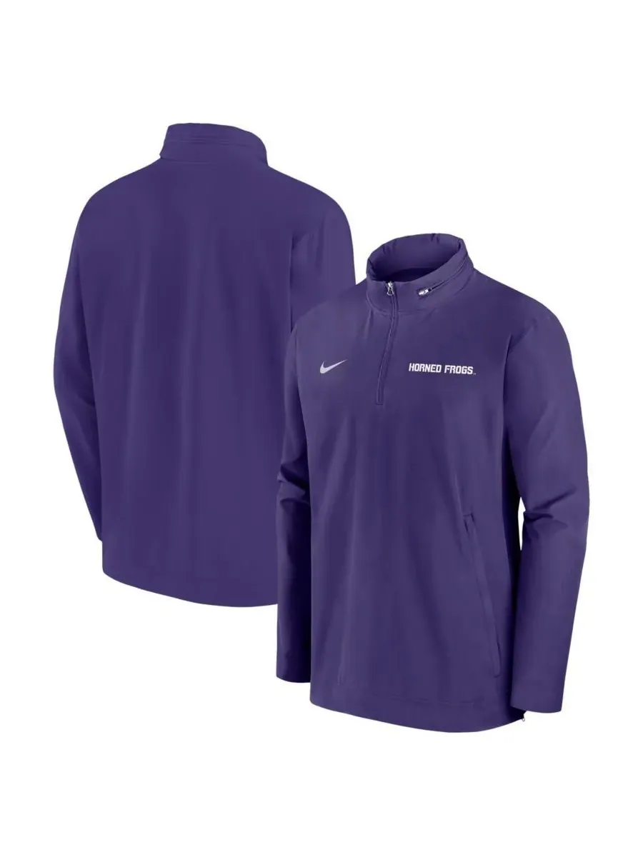 Nike Мужская фиолетовая толстовка с застежкой-молнией TCU Horned Frogs 2024 Sideline Coach — изображение 1 из 3, фиолетовый