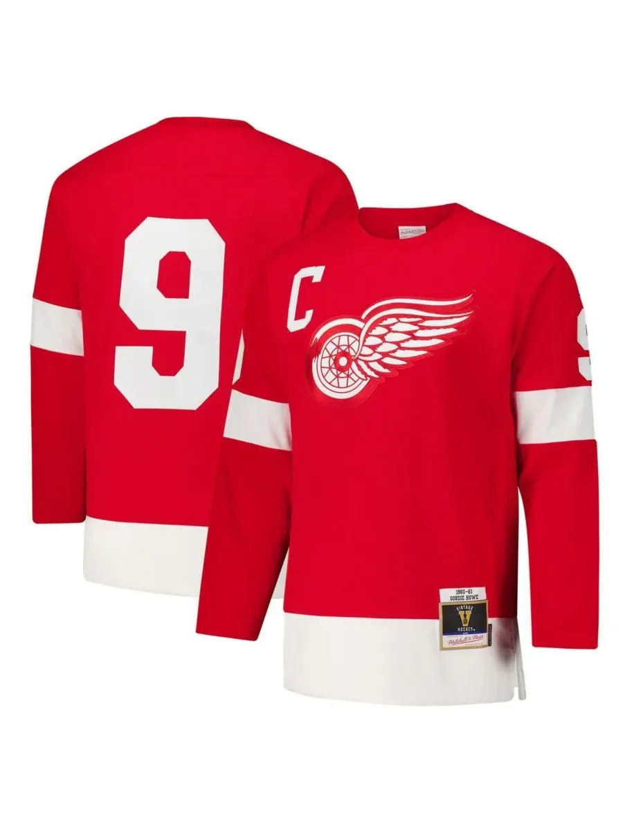 Mitchell & Ness Мужская красная майка Горди Хоу из команды «Детройт Ред Уингз» сезона 1960-61 — изображение 1 из 5, красный