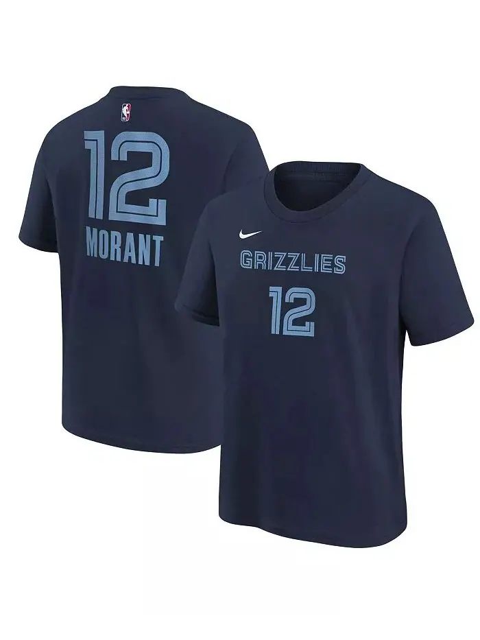 Футболка с именем и номером Big Boys Ja Morant Navy Memphis Grizzlies Nike — изображение 1 из 3