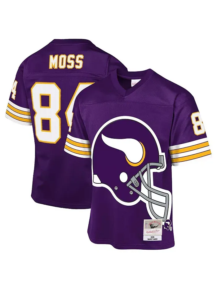 Футболка для подростков Randy Moss Purple Minnesota Vikings 1998 Throwback Fashion Jersey Mitchell — изображение 1 из 3