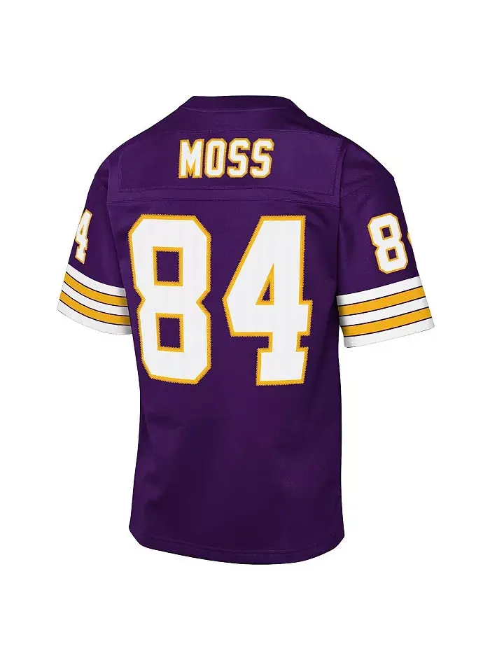 Футболка для подростков Randy Moss Purple Minnesota Vikings 1998 Throwback Fashion Jersey Mitchell — изображение 3 из 3