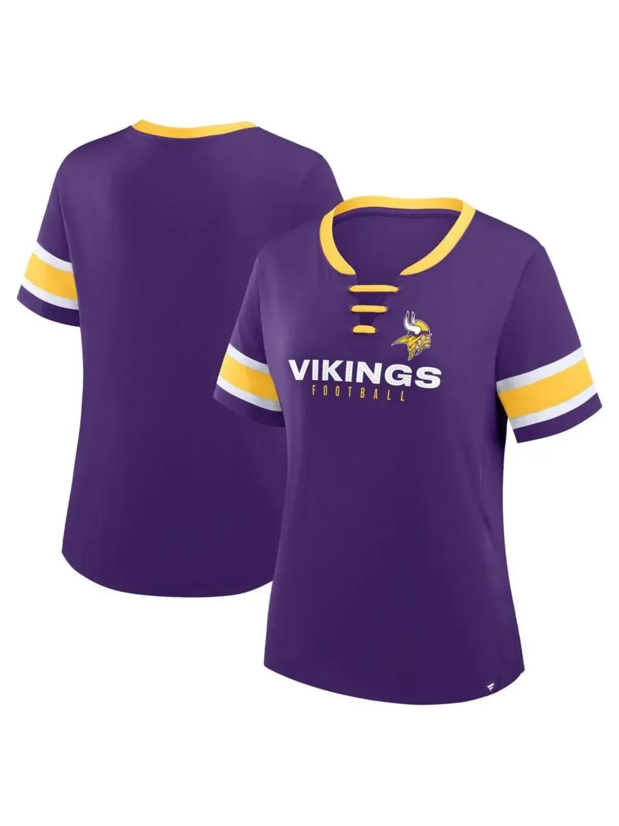 Fanatics Женская фиолетовая футболка Minnesota Vikings Redzone Draw Play Athena на шнуровке — изображение 1 из 3, фиолетовый