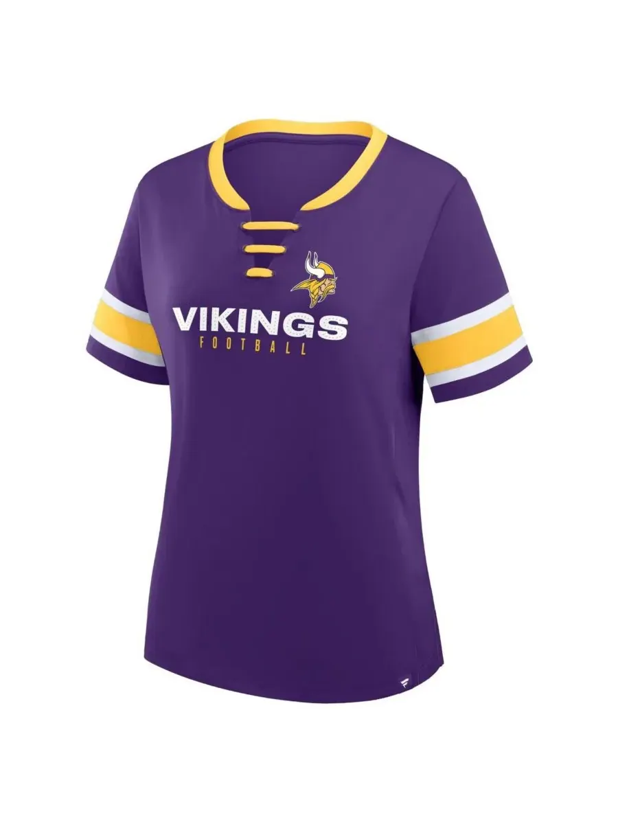Fanatics Женская фиолетовая футболка Minnesota Vikings Redzone Draw Play Athena на шнуровке — изображение 3 из 3, фиолетовый