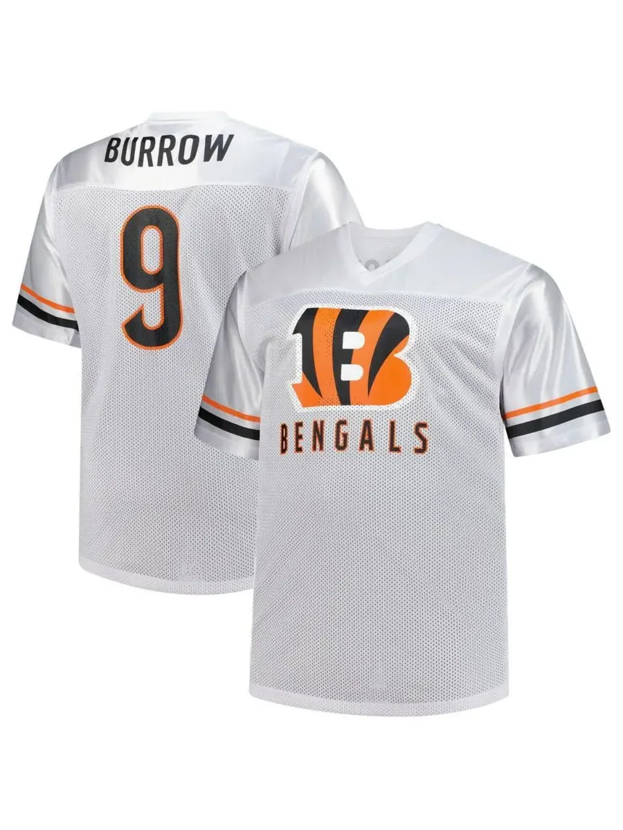 Fanatics Мужская белая футболка Joe Burrow с V-образным вырезом, модель Cincinnati Bengals — изображение 1 из 3, белый