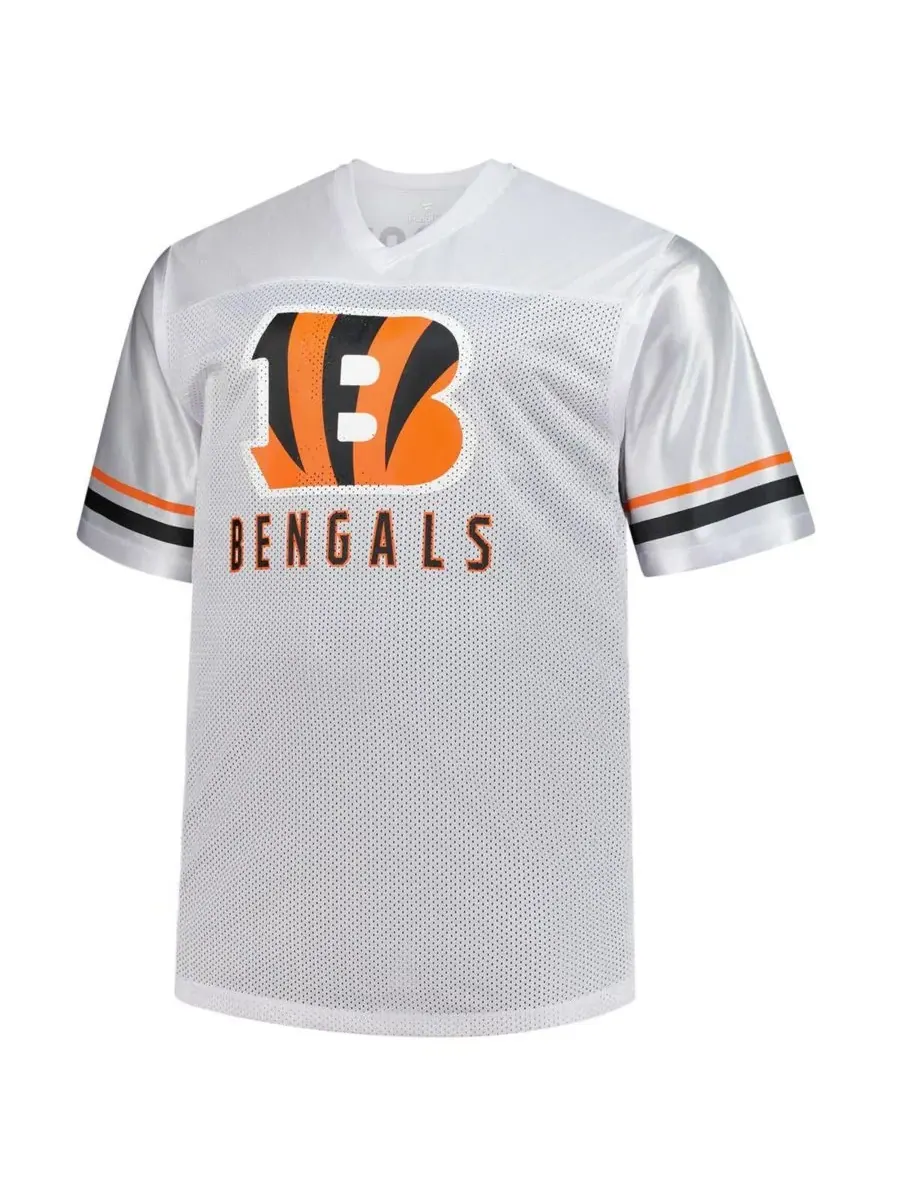 Fanatics Мужская белая футболка Joe Burrow с V-образным вырезом, модель Cincinnati Bengals — изображение 2 из 3, белый