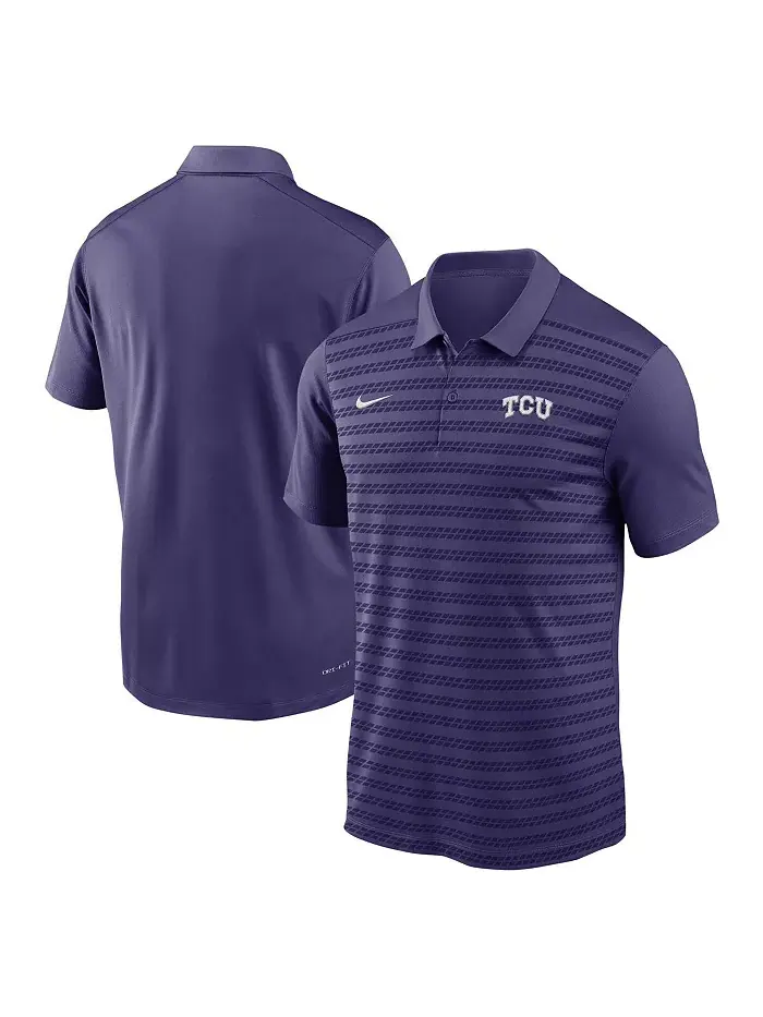 Мужская фиолетовая поло TCU Horned Frogs 2024 Sideline Victory Coaches Performance Nike — изображение 1 из 3
