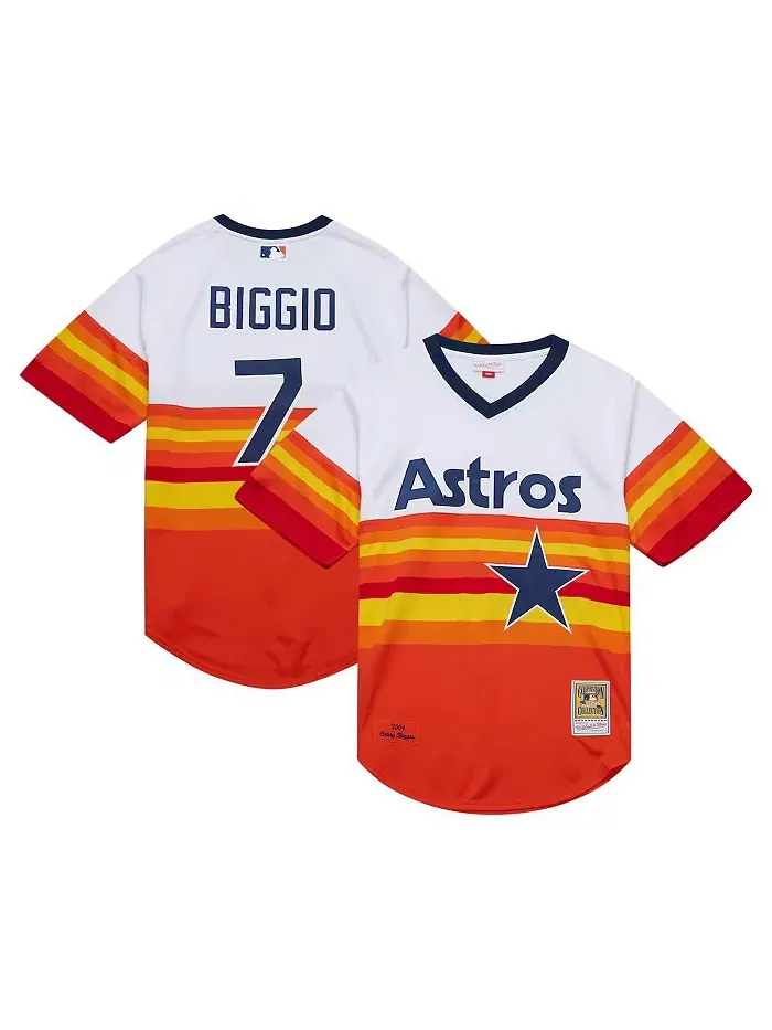 Мужская аутентичная ретро-футболка Mitchell Ness Craig Biggio Houston Astros 2004 из коллекции — изображение 1 из 4