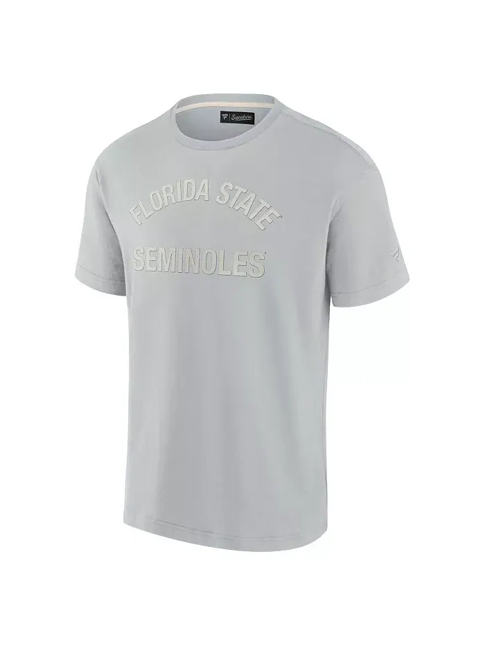 Мужская и женская серая супермягкая футболка с коротким рукавом Florida State Seminoles Fanatics — изображение 2 из 3