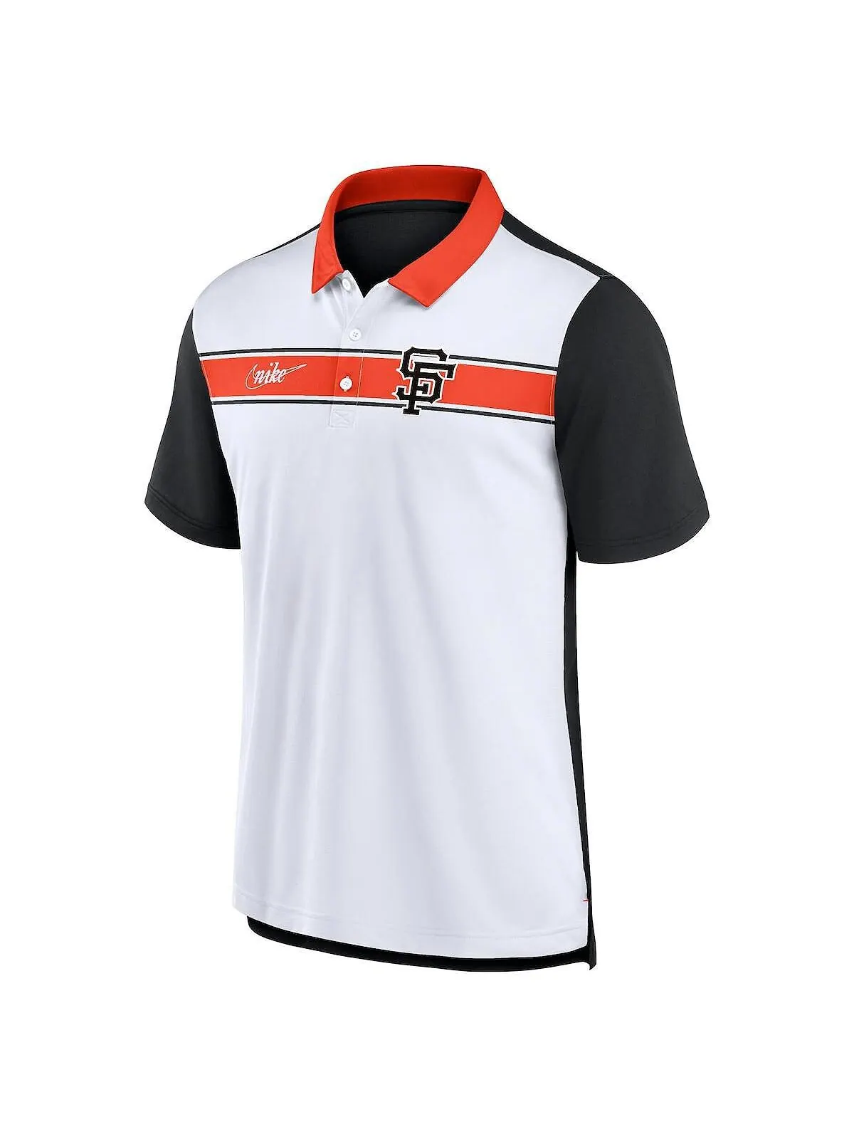 Мужская бело-черная рубашка-поло в полоску San Francisco Giants Nike — изображение 2 из 3, белый черный