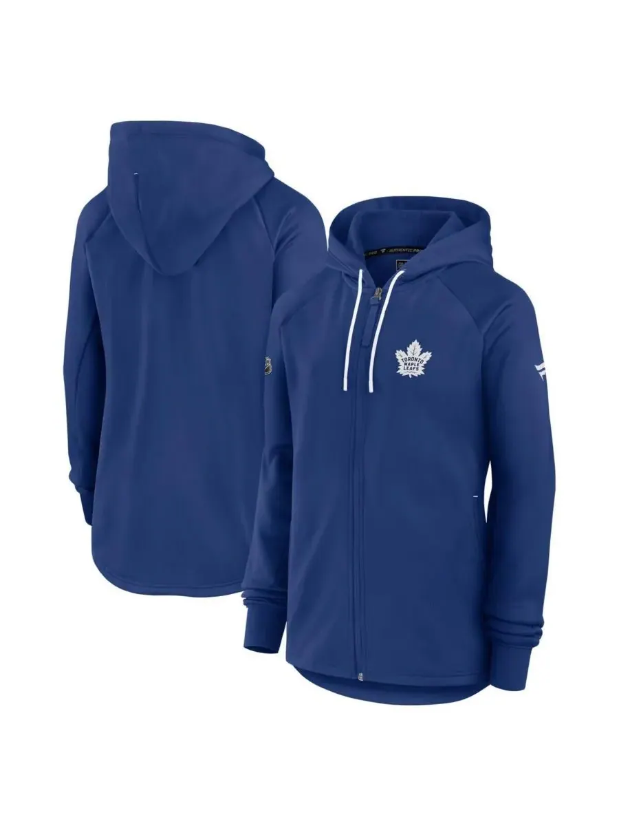 Fanatics Женская синяя флисовая куртка на молнии с символикой команды Toronto Maple Leafs Authentic — изображение 1 из 3