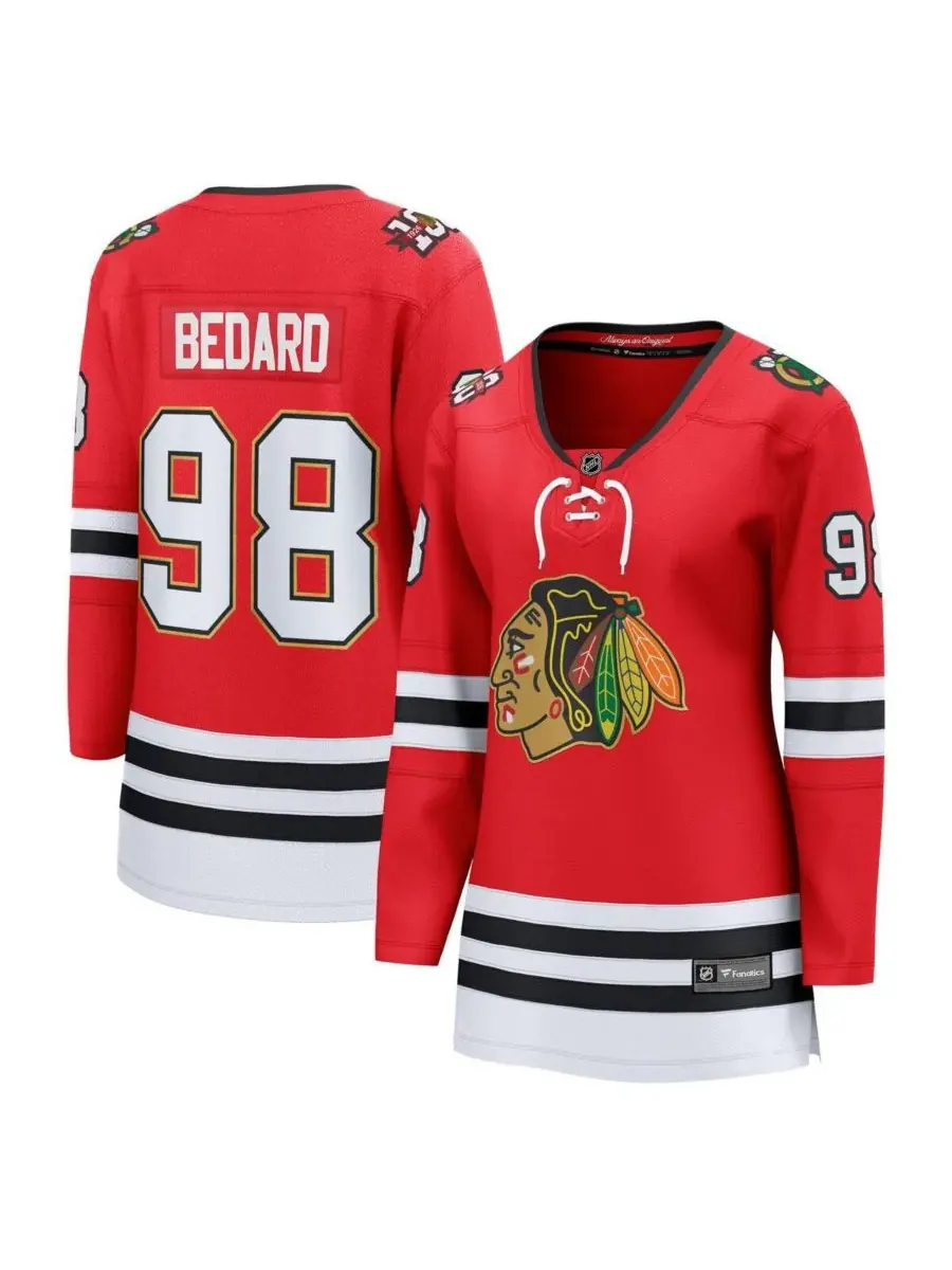Fanatics Женская красная майка игрока команды Chicago Blackhawks Centennial Breakaway от Коннора — изображение 1 из 3