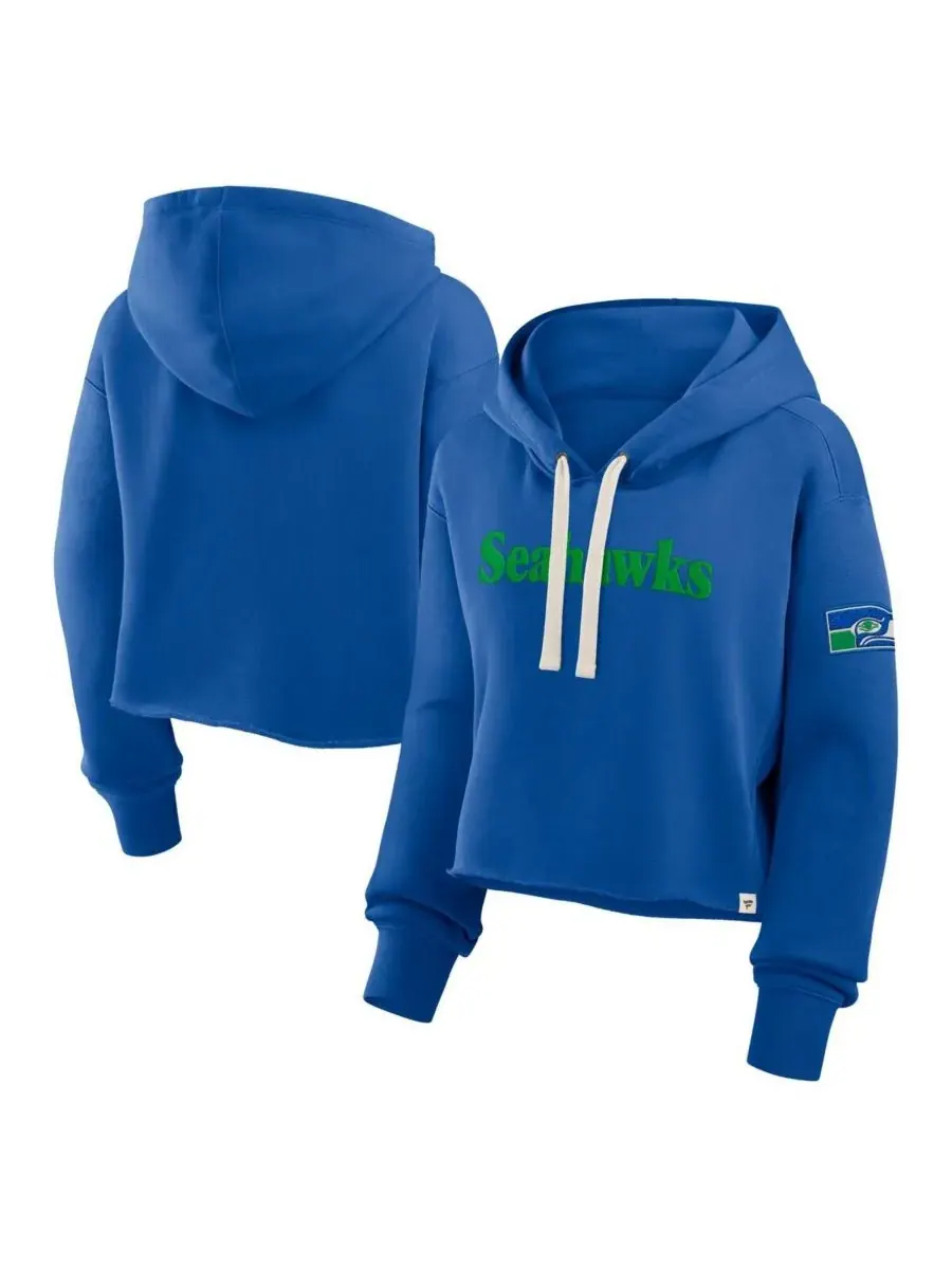 Женская укороченная толстовка Royal Seattle Seahawks Oversized Hometown Heritage Fanatics — изображение 1 из 3, королевский