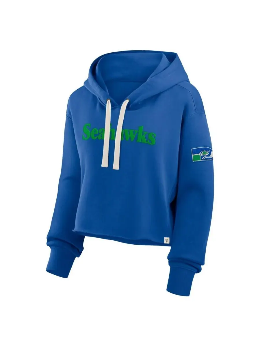 Женская укороченная толстовка Royal Seattle Seahawks Oversized Hometown Heritage Fanatics — изображение 2 из 3, королевский