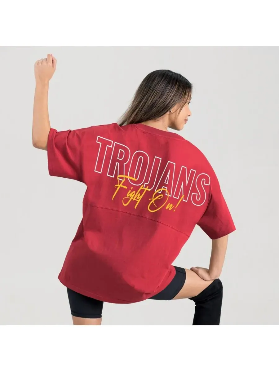 Женская футболка Cardinal USC Trojans Oversized Back at Ya Gameday Couture — изображение 4 из 5, красный
