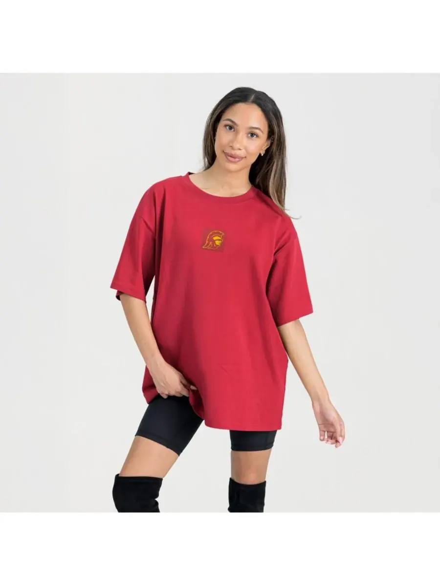 Женская футболка Cardinal USC Trojans Oversized Back at Ya Gameday Couture — изображение 5 из 5, красный
