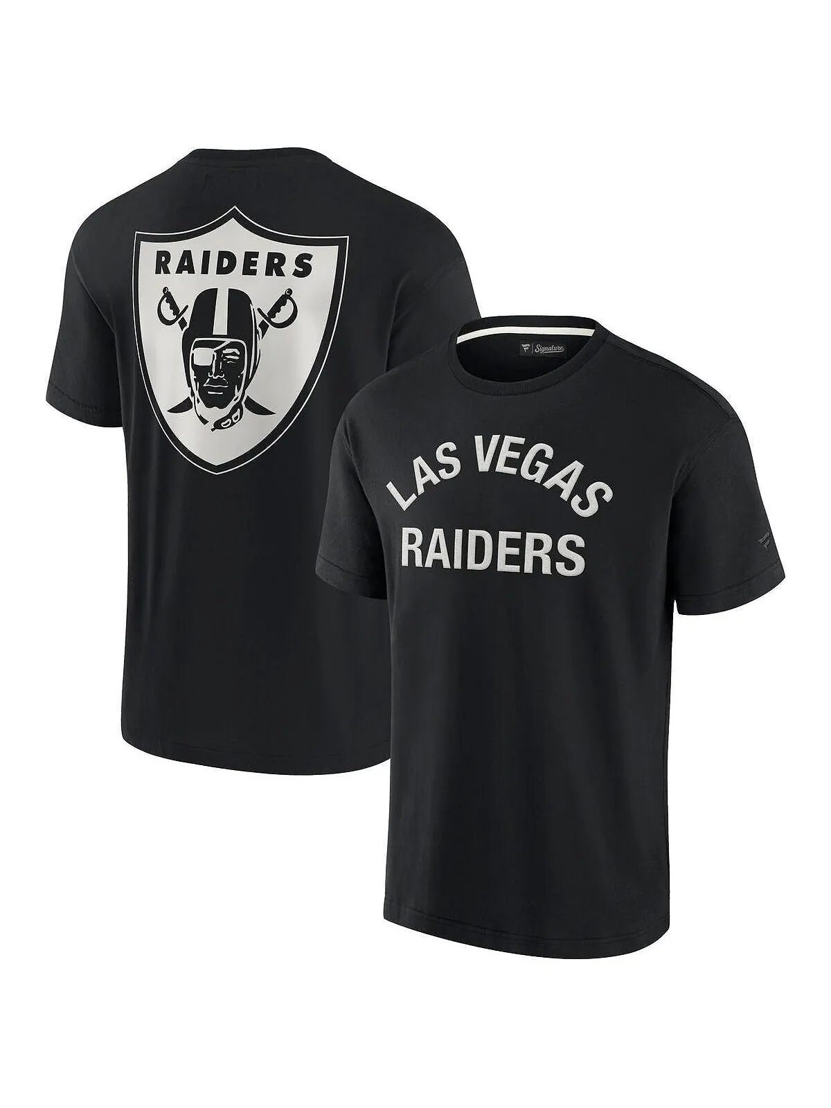 Мужская и женская черная супермягкая футболка с короткими рукавами Las Vegas Raiders Fanatics — изображение 1 из 3, черный