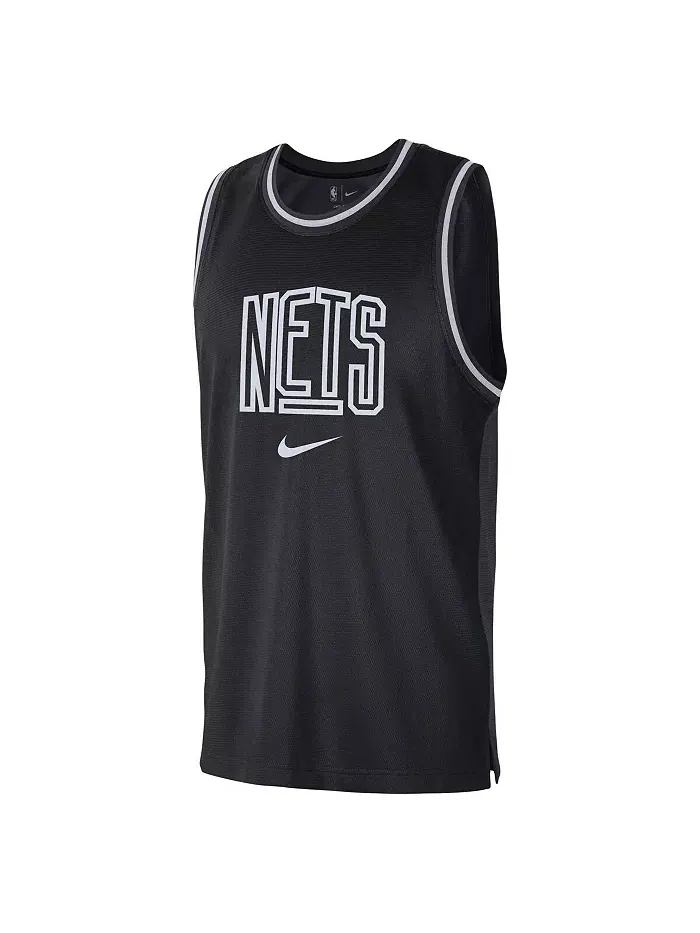 Мужская черная и антрацитовая майка Brooklyn Nets Courtside Versus Force Split DNA Performance Mesh — изображение 3 из 3