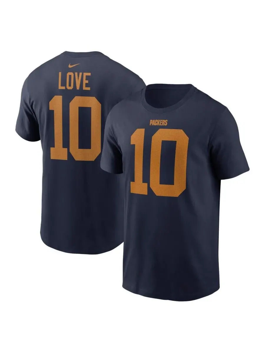Nike Мужская футболка Jordan Love Navy Green Bay Packers The 1923 Classic с именем и номером — изображение 1 из 3