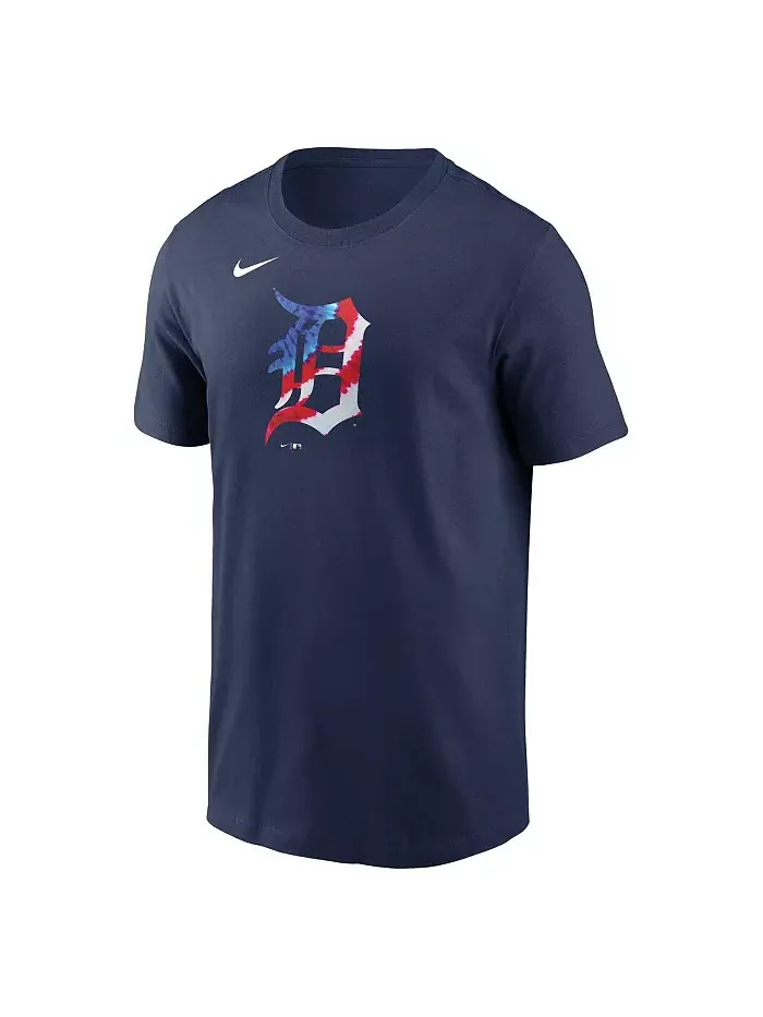 Мужская футболка Americana Detroit Tigers в синем цвете Nike — изображение 2 из 3