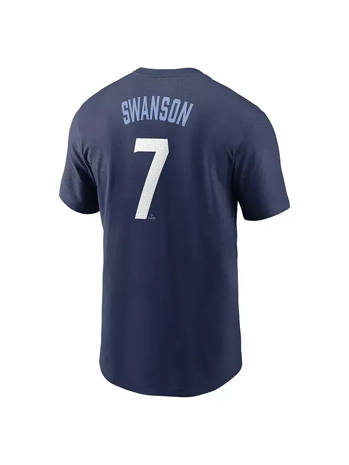 Мужская футболка Dansby Swanson Navy Chicago Cubs City Connect Fuse с именем и номером Nike — изображение 3 из 3