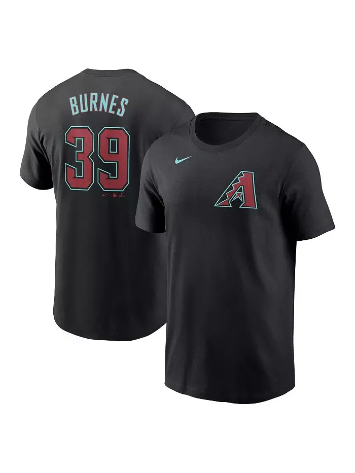 Мужская футболка Corbin Burnes Black Arizona Diamondbacks Fuse с именем и номером Nike — изображение 1 из 3