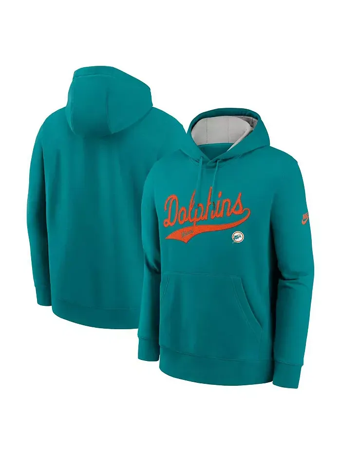 Мужская толстовка с капюшоном Aqua Miami Dolphins Rewind Club Logo Nike — изображение 1 из 3