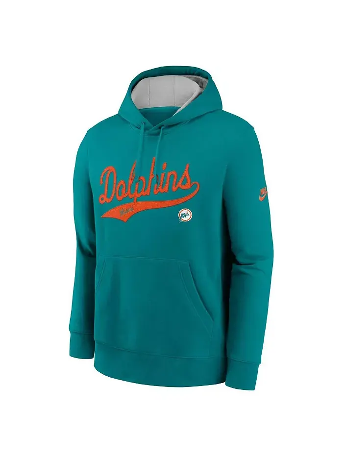 Мужская толстовка с капюшоном Aqua Miami Dolphins Rewind Club Logo Nike — изображение 3 из 3
