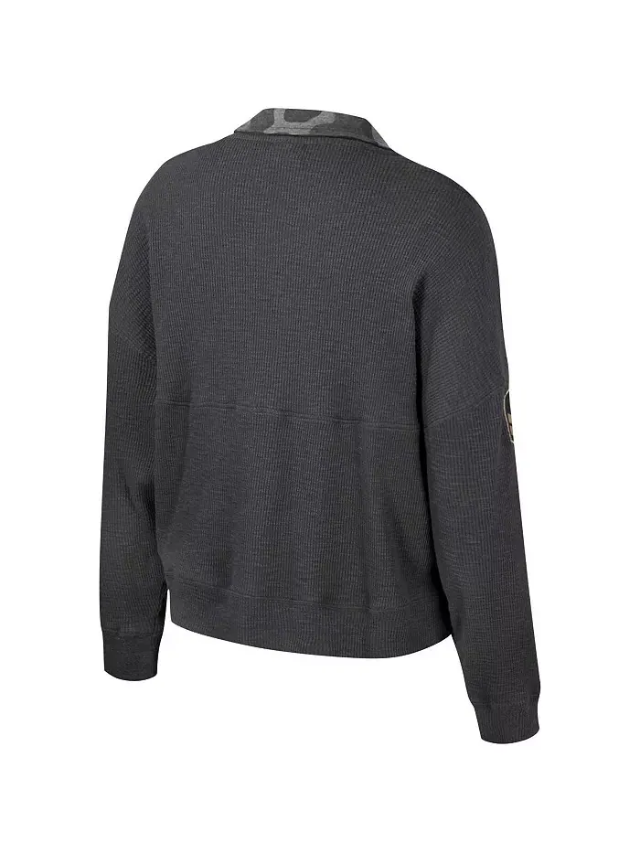 Женская термотолстовка Henley Heather Charcoal Georgia Bulldogs OHT Military Appreciation Payback — изображение 3 из 4