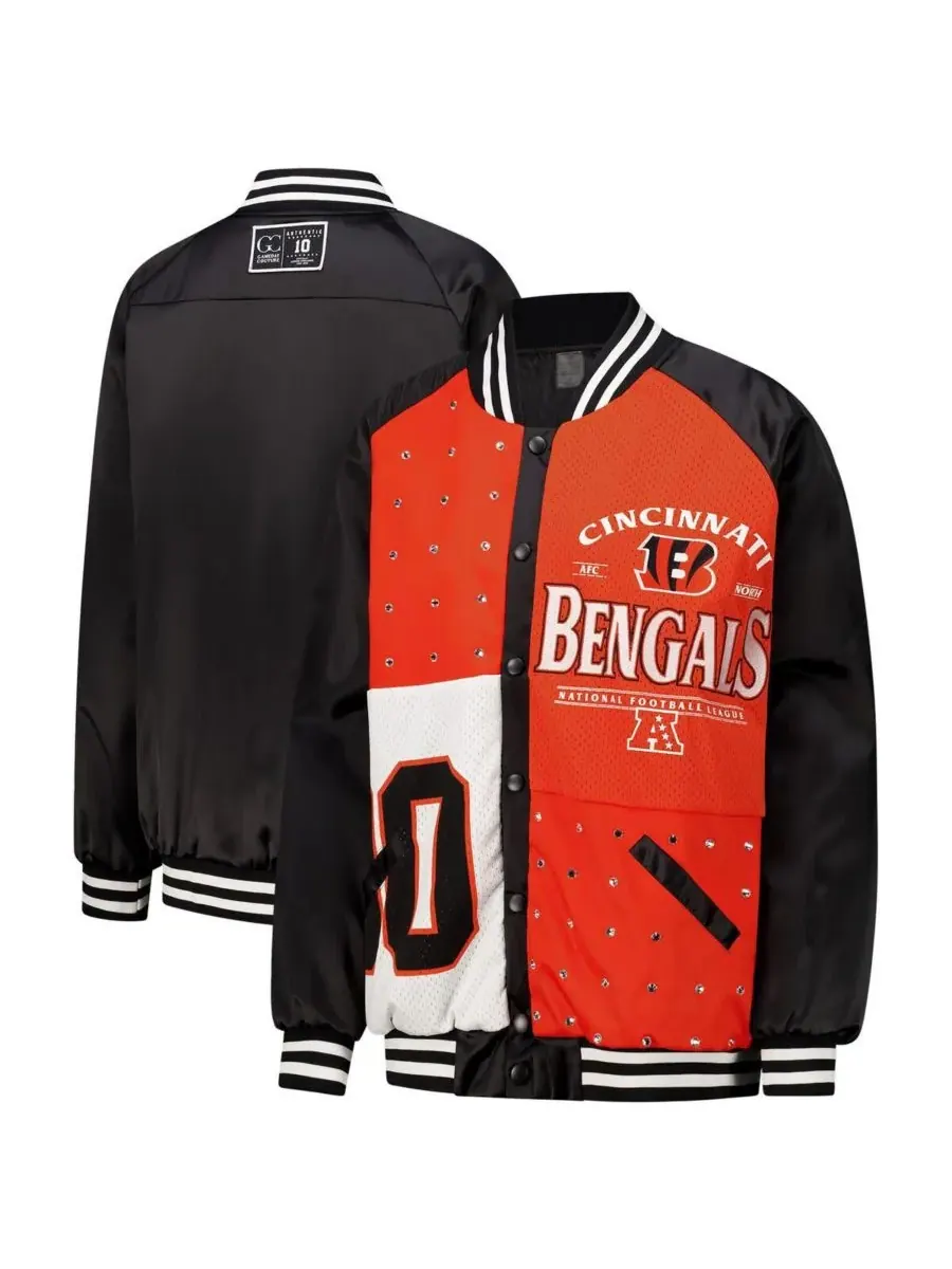 Gameday Couture Женская черная/оранжевая куртка-бомбер в стиле «Varsity» с принтом «Cincinnati — изображение 1 из 3