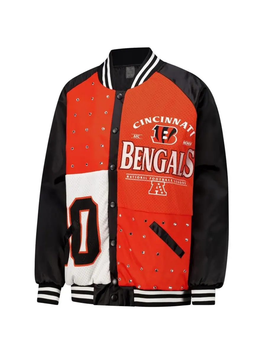 Gameday Couture Женская черная/оранжевая куртка-бомбер в стиле «Varsity» с принтом «Cincinnati — изображение 3 из 3